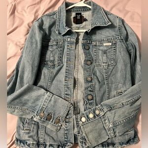 Calvin Klein Jeans Womens Long Sleeve Pockets Button Up Denim Jacket Size M